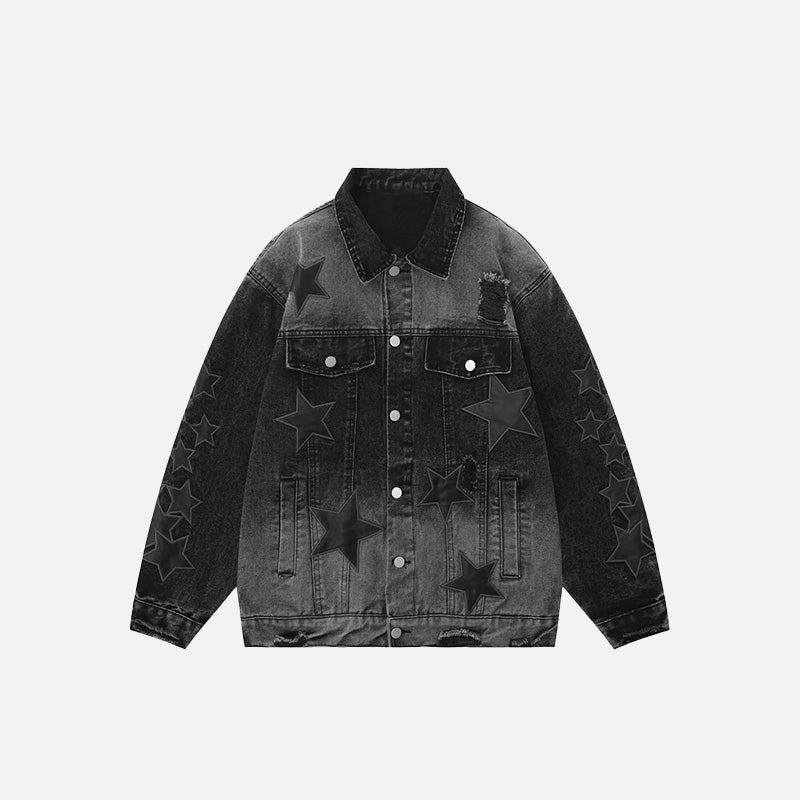 Y2k Star Embroidery Denim Jacket