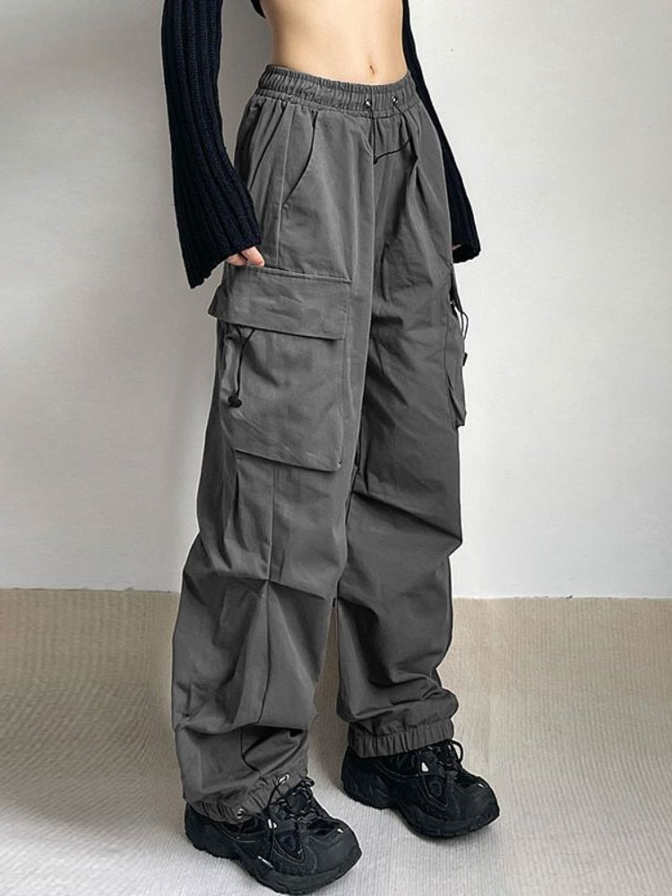 Reclaimed Vintage unisex parachute cargo trousers in black, ASOS