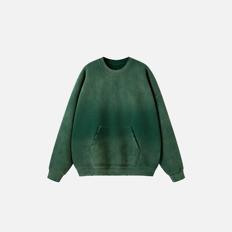 Front view of the green Classic Washed Oversized Sweatshirt in a gray background