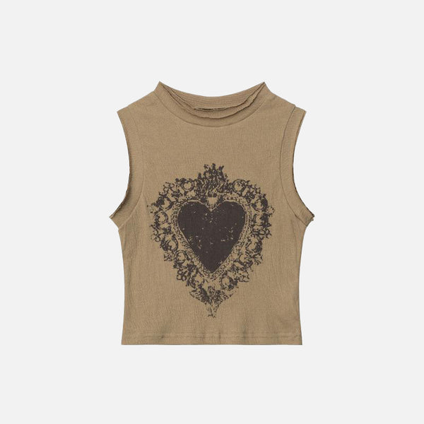 Vintage Royal Heart Women's Cropped Top