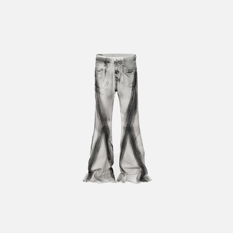 Front view of the white Women's Vintage Flare Jeans in a gray background 