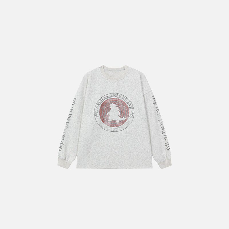 Front view of the gray Titan's Emblem Sweater in a gray background