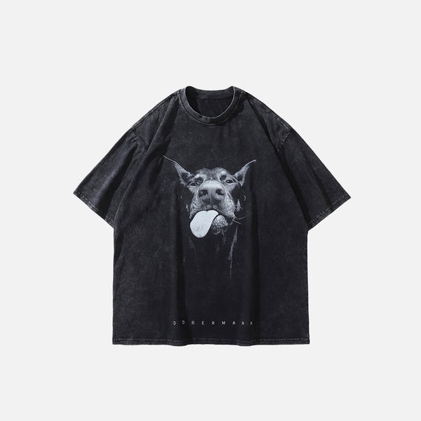 Washed Oversized Dobermann T-shirt