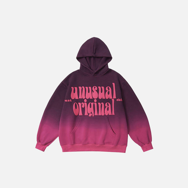 Loose Gradient Letter Print Hoodie