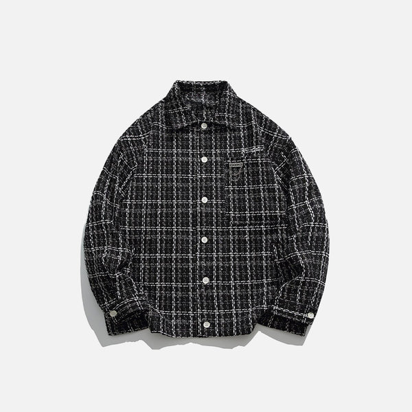 Oversized Black Hit Color Patch Shirt