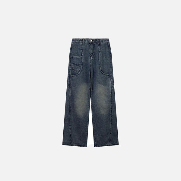 Washed Flared Denim Jeans