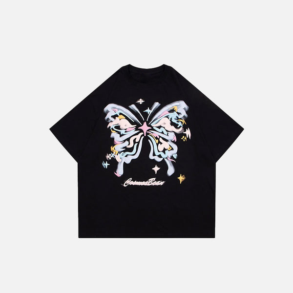 Loose Butterfly Print Oversized T-shirt