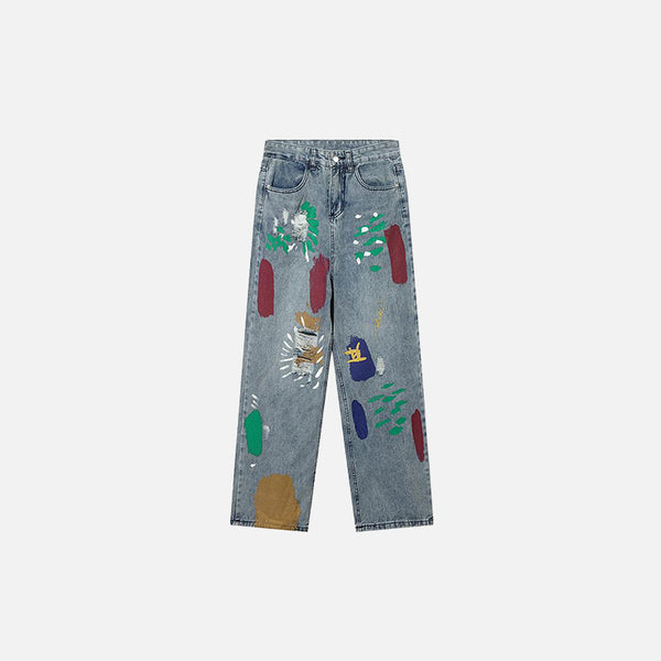 Colorful Graffiti Denim Jeans