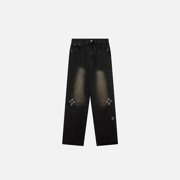 Star Embroidery Denim Jeans