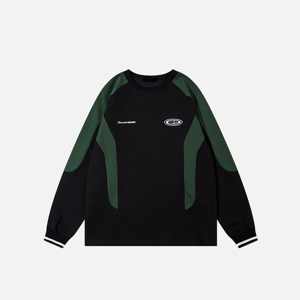 Retro Black Green Oversized Sweatshirt