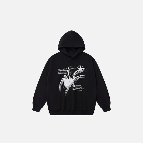 Spider Graphic Loose Hoodie