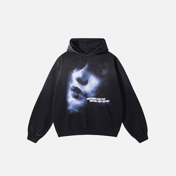 Retro Washed Black Hoodie