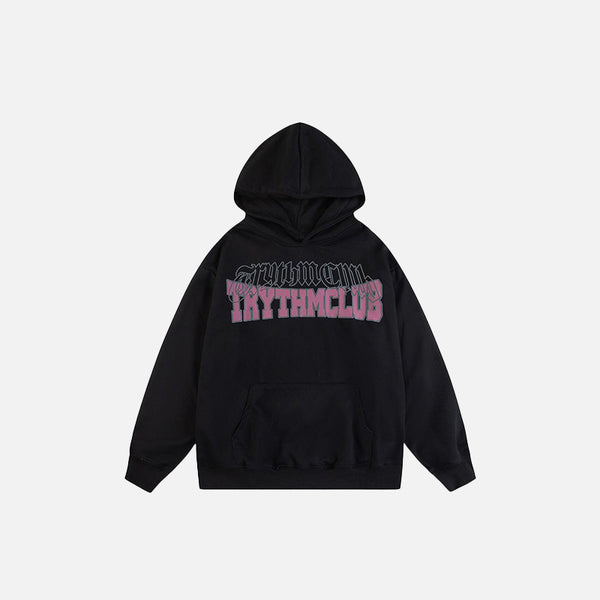 Letter Rose Graphic Print Hoodie