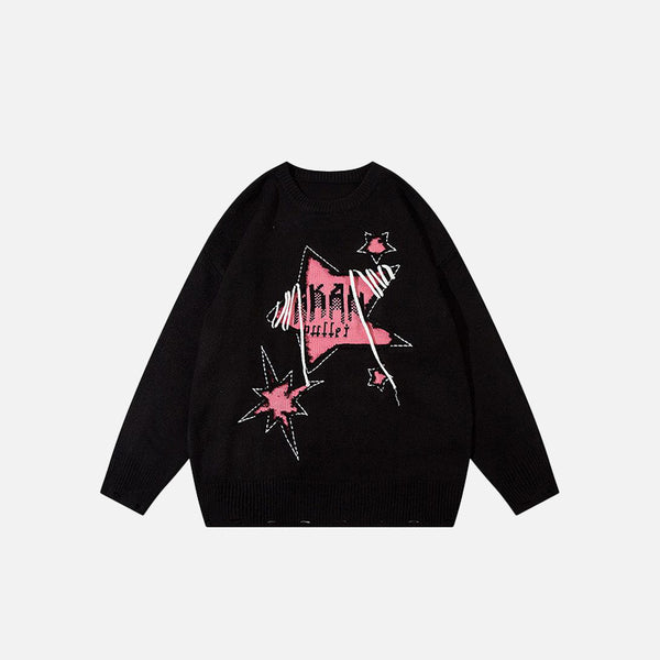 Stitched Star Loose Sweater