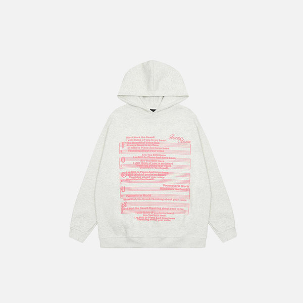 Sudadera con capucha y estampado de notas de piano 