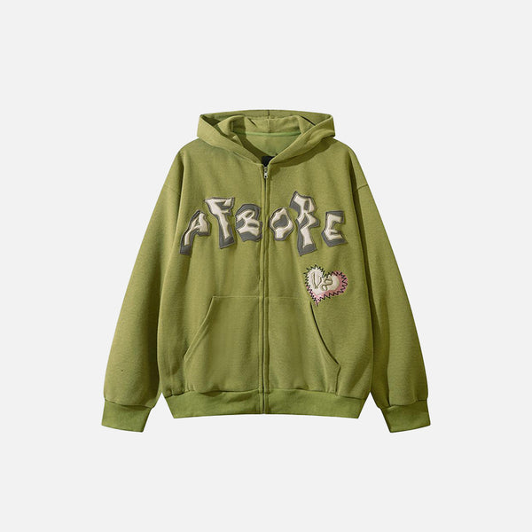 Sticky Heart Zip-up Hoodie