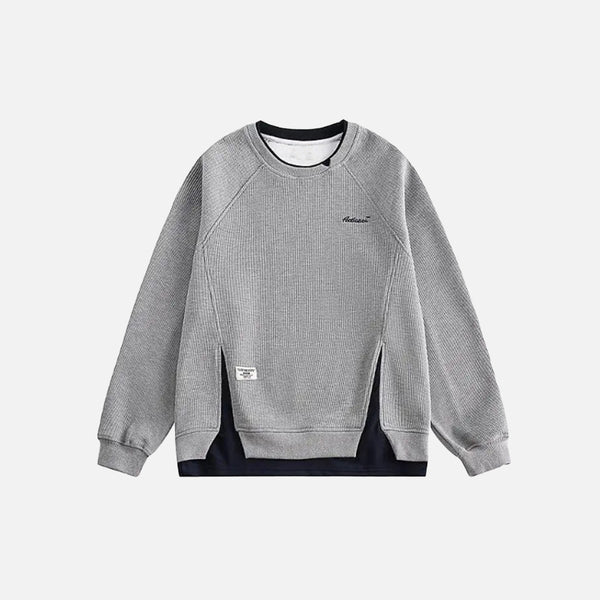 Front view of the gray Classic Fit Sweatshirt in a gray background