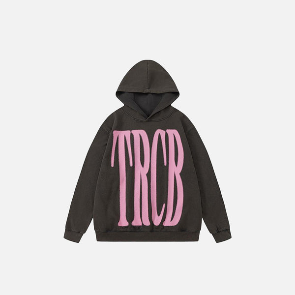 Embroidery Letter Print Hoodie