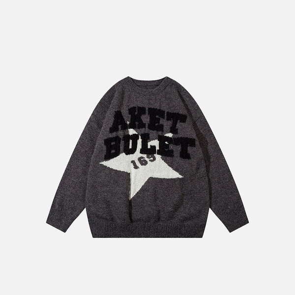 Star Knitted Graphic Sweater