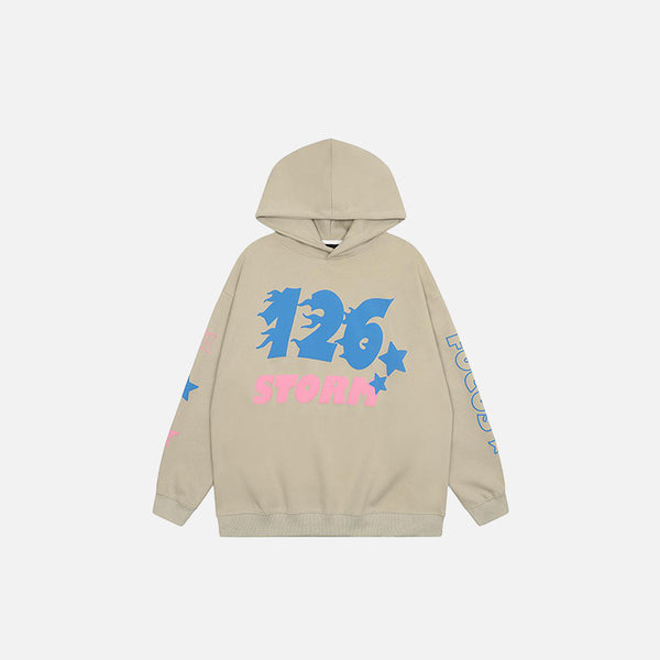 126 Letter Print Hoodie