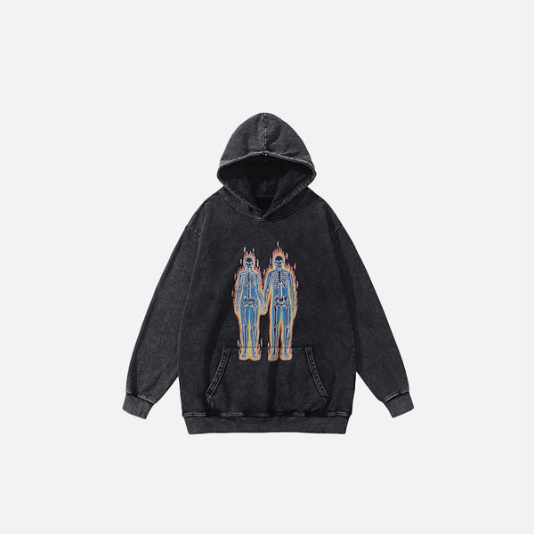 Black Burning Skeleton Hoodie