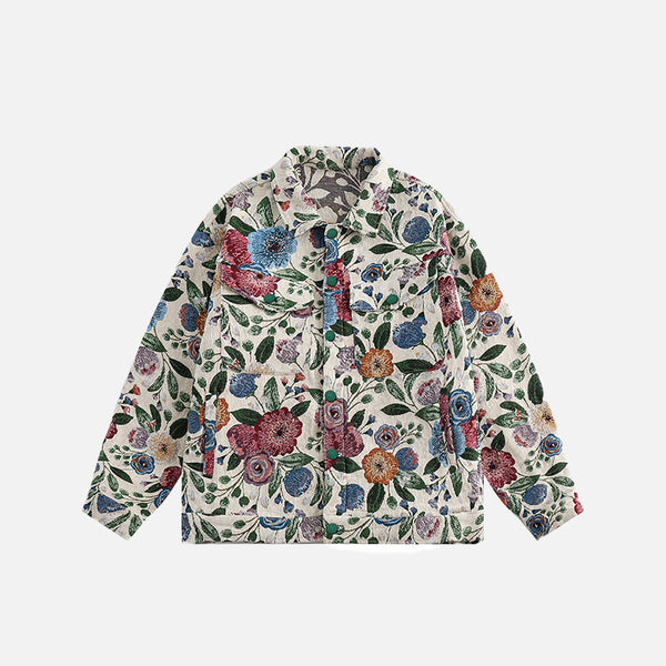 Vintage Flower Graphic Hip Hop Jacket