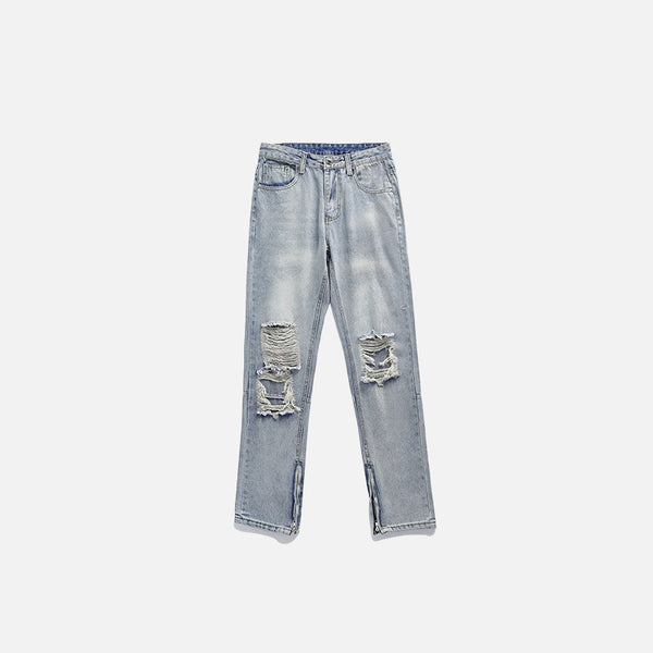 Retro-Jeans mit schmalen Knielöchern