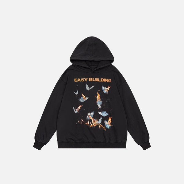 Vintage Burning Butterfly Hoodie