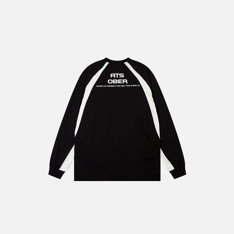 Back view of the black Sober Vibes Sweatshirt in a gray background