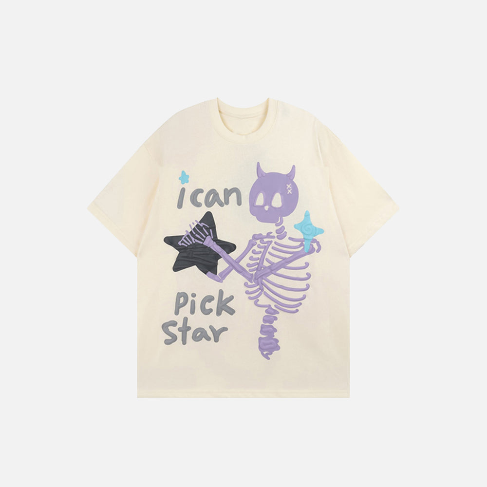 I Can Pick Star Devil Horn Skull T-shirt