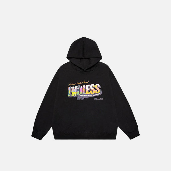 Endless Colourful Letter Print Hoodie