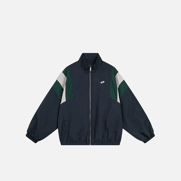 Retro Baggy Zip-up Windbreaker Jacket