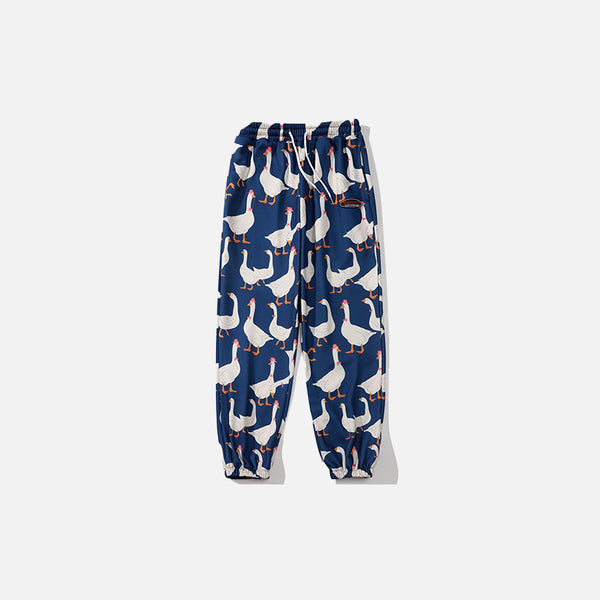 Goose Party Graphic Print Pants