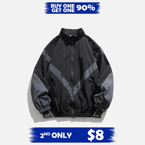 Striped Windbreaker Jacket