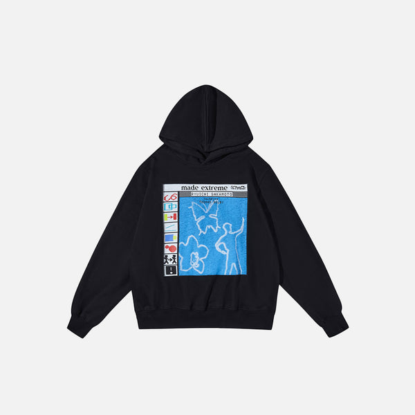 Abstract Graphic Print Hoodie