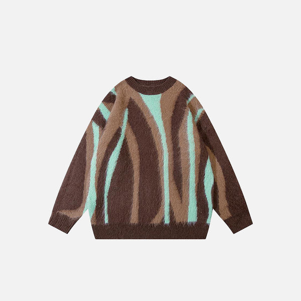 Color Splicing Loose Sweater