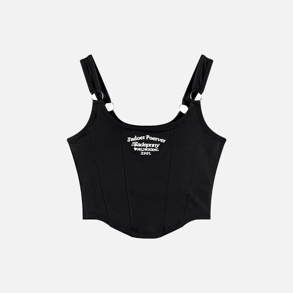 Y2K Sleeveless Bra Pad Crop Top  Top outfits, Cropped tank top
