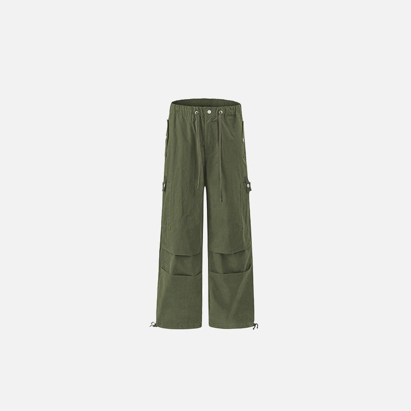 Front view of the army green Adventure-Ready Utility Pants in a gray background