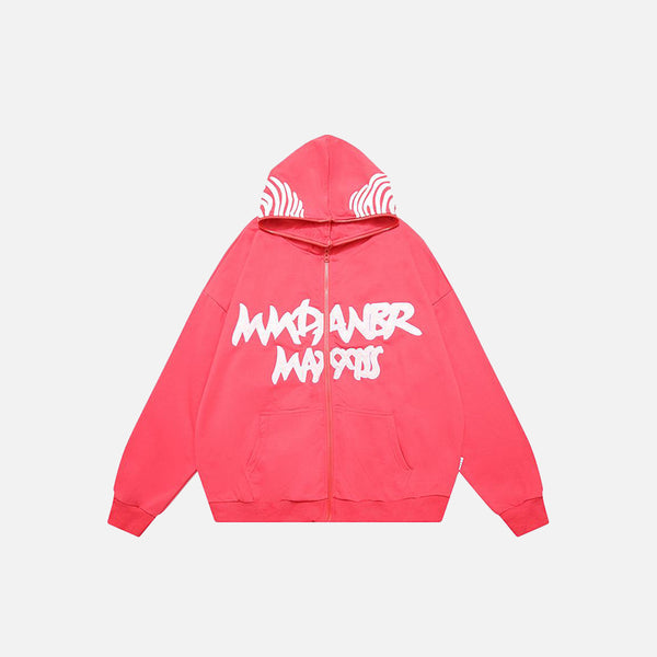 Y2k Letter Print Zip-up Hoodie