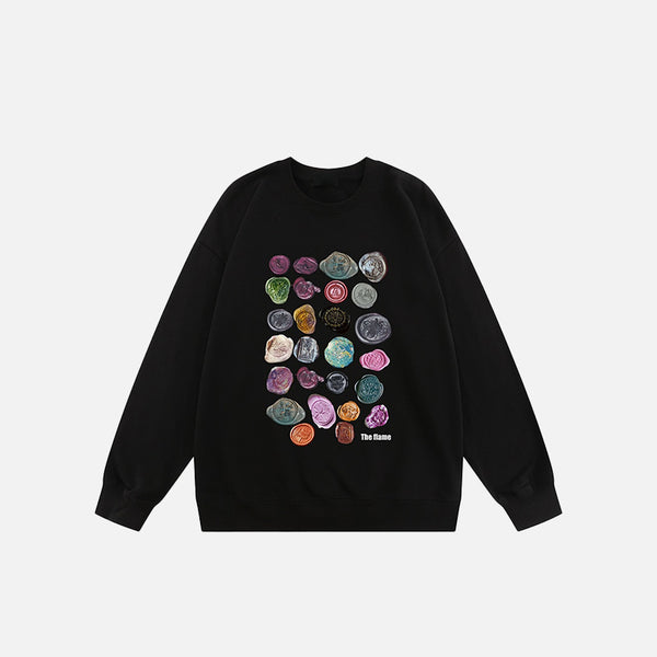 Sudadera con grabado de piedras preciosas