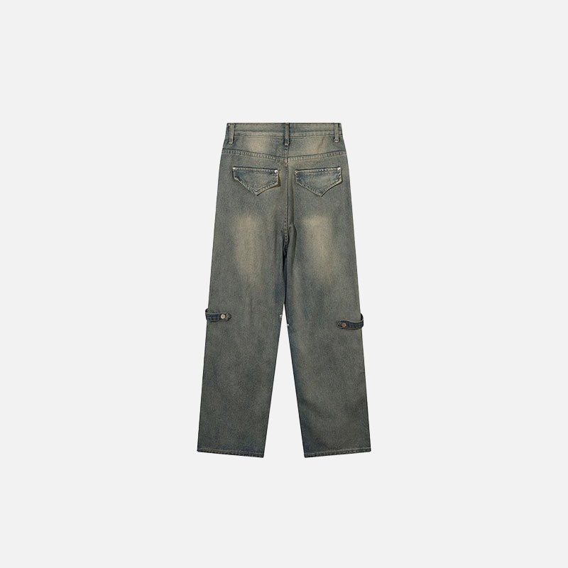 Back view of the Y2K Vintage High Street Denim Pants in a gray background