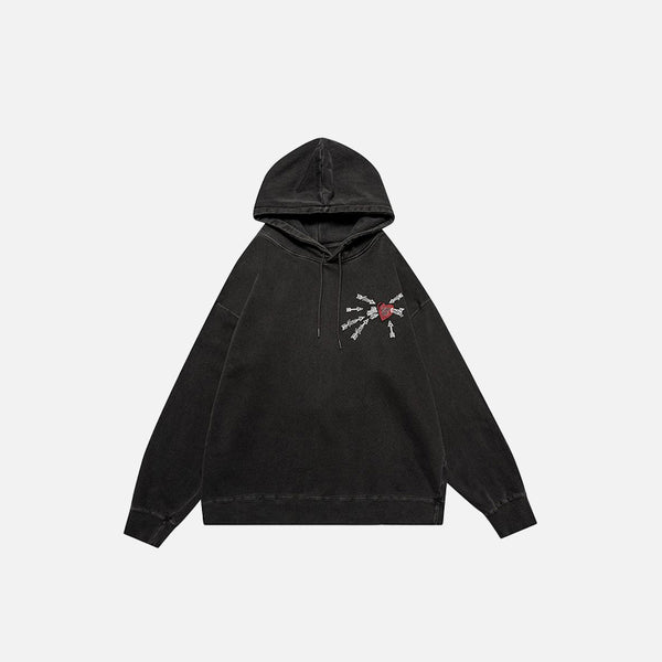 Loved Heart Embroidery Hoodie