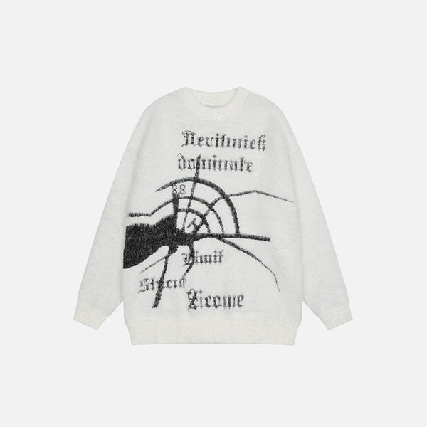 Spider Graphic Knitted Sweater