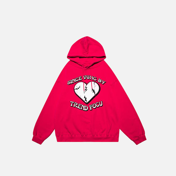 Cracked Heart Letter Print Hoodie