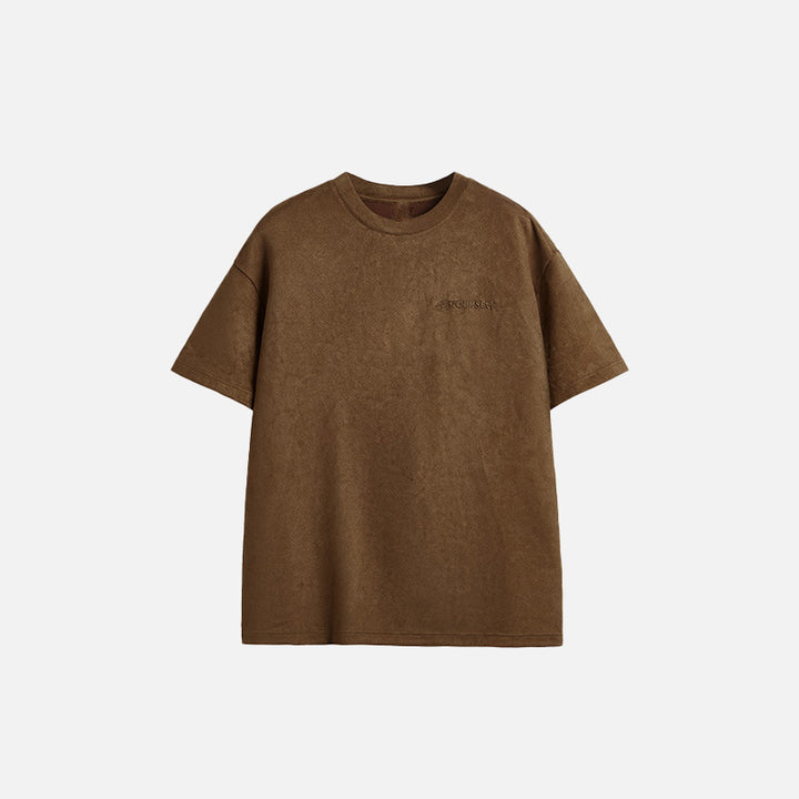 Loose Embroidery Oversized T-Shirt Brown / L