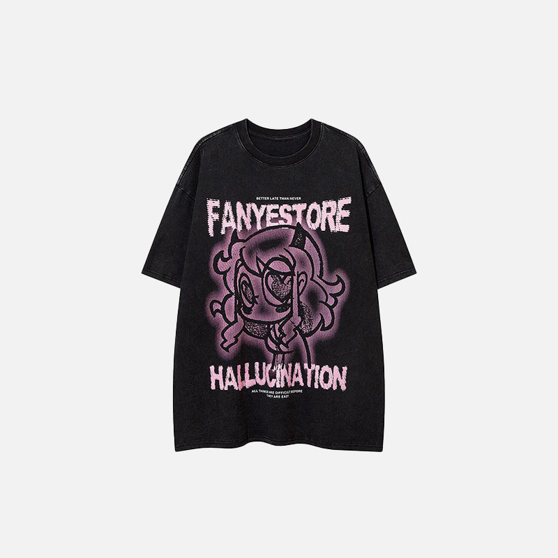 Hallucination Anime Girl T-shirt – DAXUEN