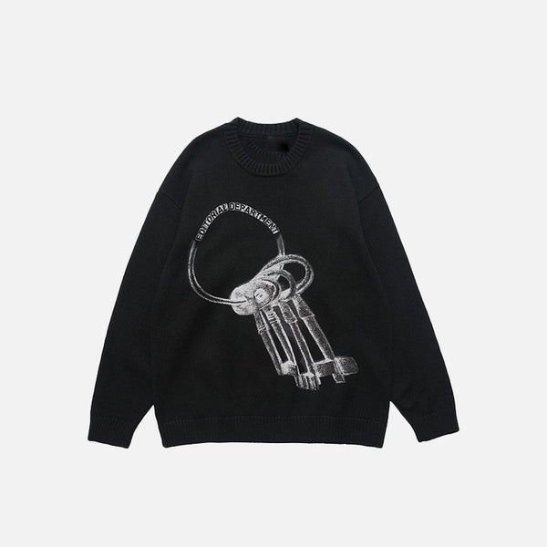 Key Chains Graphic Knitted Sweater