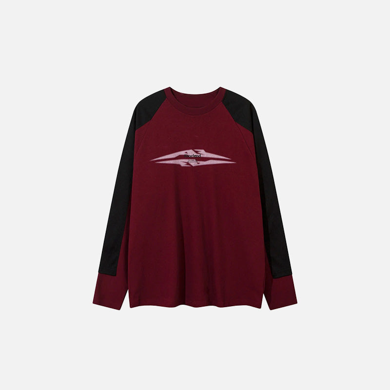 Front View of the red Aero Wave T-shirt in a gray background