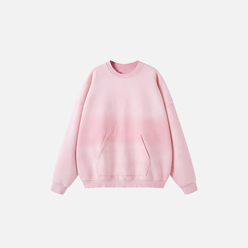 Front view of the pink Classic Washed Oversized Sweatshirt in a gray background