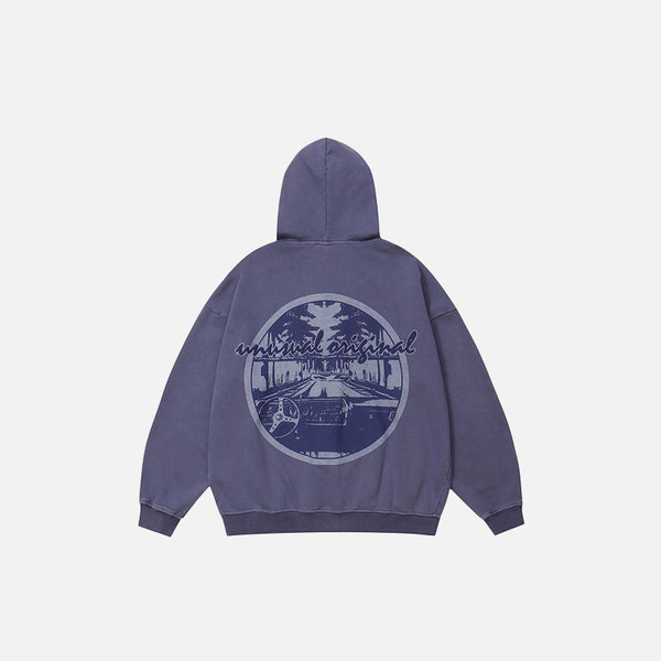 Washed Zip-up Hoodie